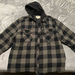 Boston traders men’s flannel hooded jacket